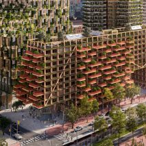 Render of Timber House by Adjaye Associates