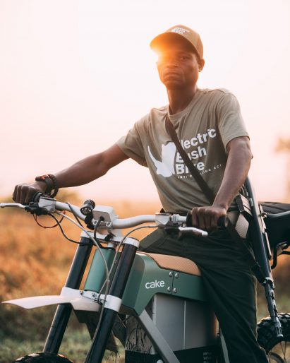 South African ranger on electric motorbike