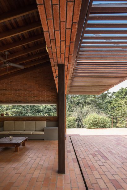 House in La Sila by PLan:b colombia brick remote residence patio shot