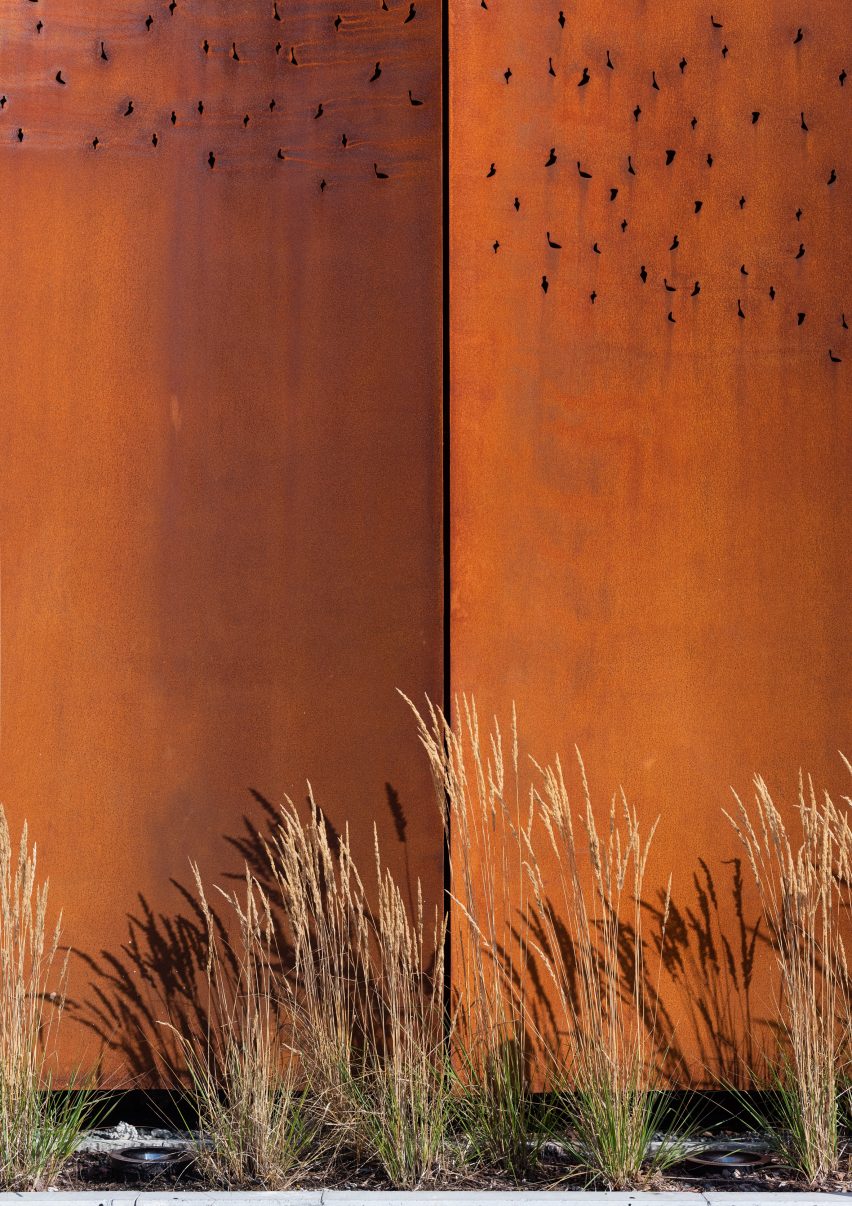 Scalloped Corten steel panels
