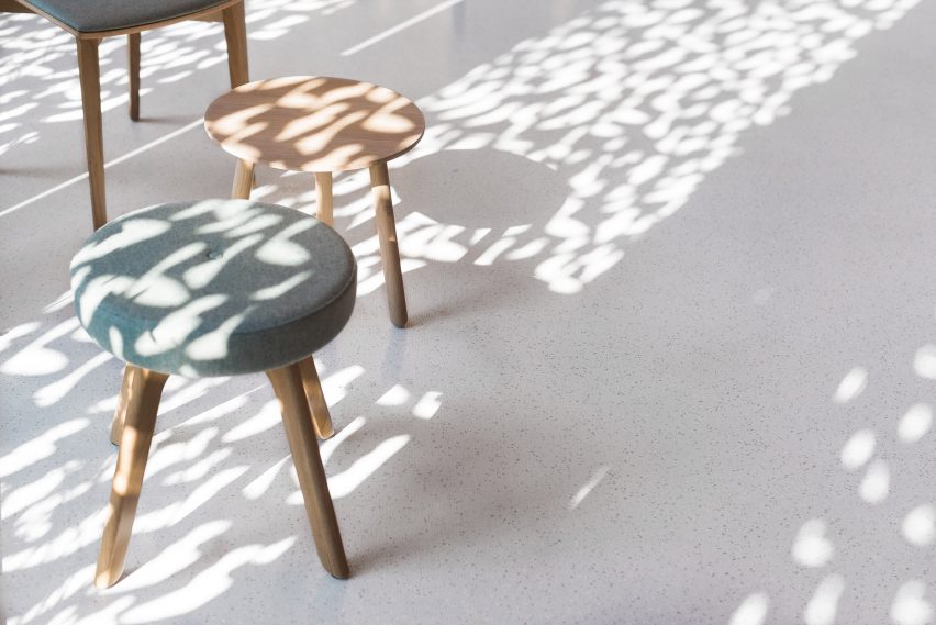 Dappled effect of steel facade pattern