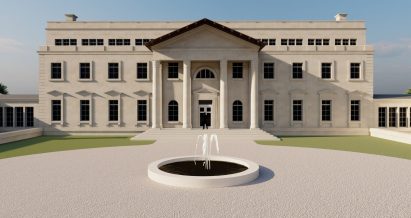 Classical portico on St John's House