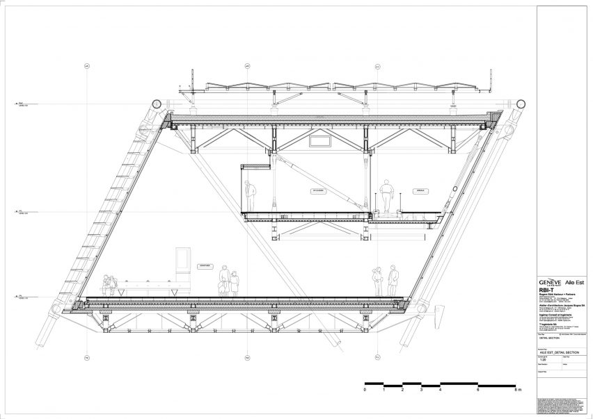 Section of Aile Est airport by RSHP