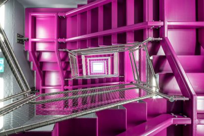 Pink stairwell