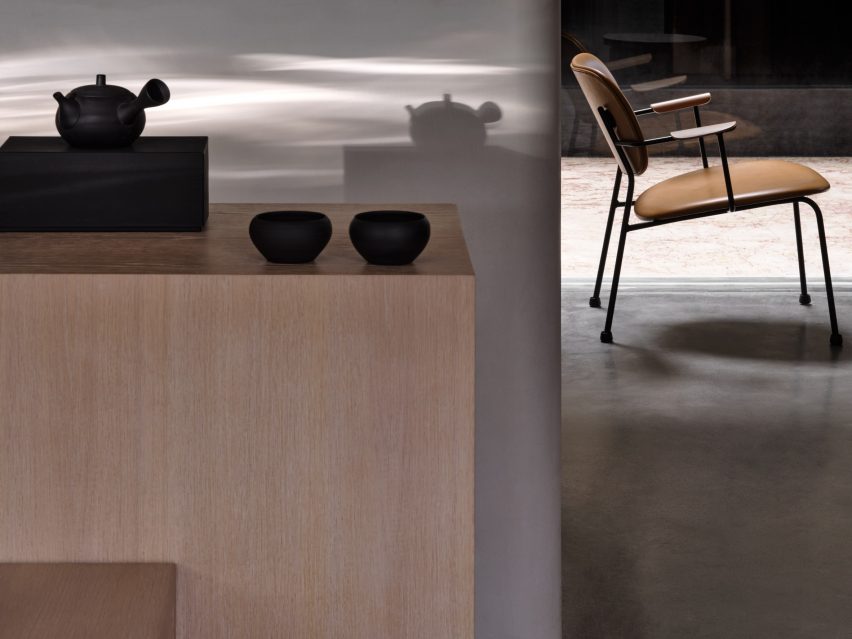Interiors of Basao Tea store in Xiamen, China designed by Norm Architects
