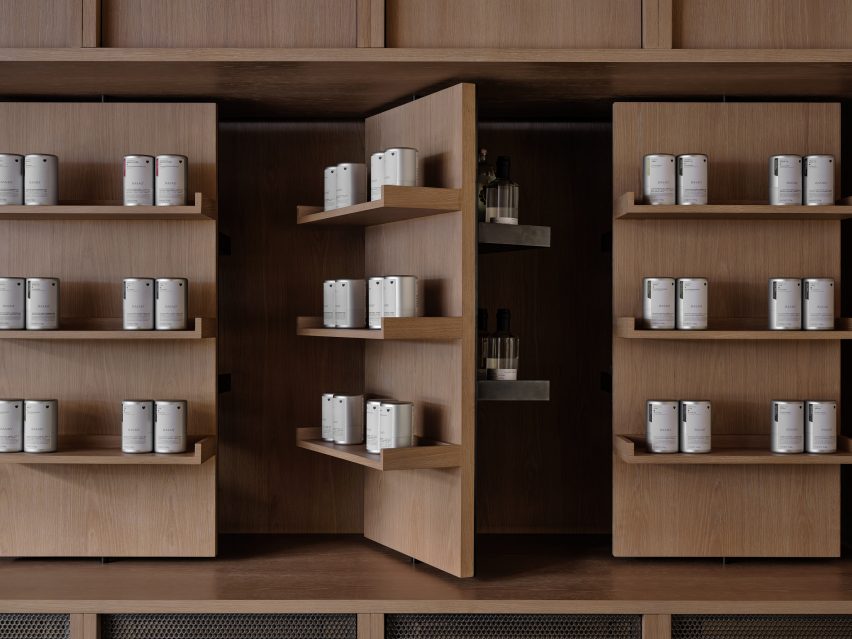 Interiors of Basao Tea store in Xiamen, China designed by Norm Architects