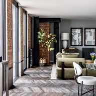 Apartment living room at Switch House East by Michaelis Boyd