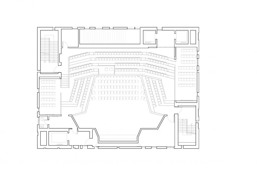 Fourth floor plan of Tamkang Church by Behet Bondzio Lin Architekten
