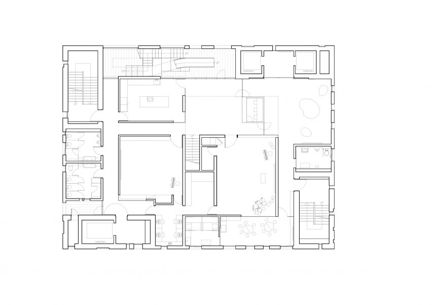 Fifth floor plan of Tamkang Church by Behet Bondzio Lin Architekten