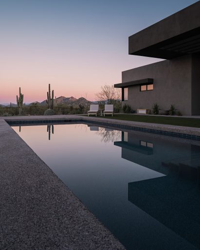 L-shaped swimming pool