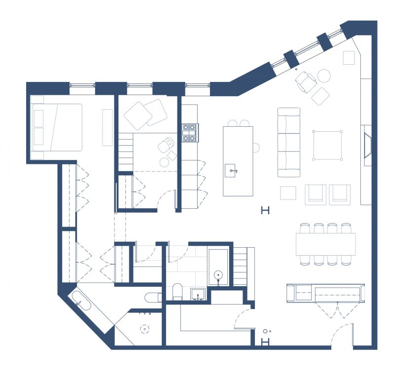 Broadway Loft apartment floor plan by Worrell Yeung