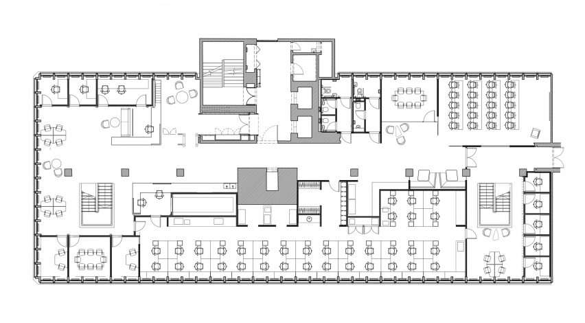 Second floor plan of the research centre at Charles Clore House
