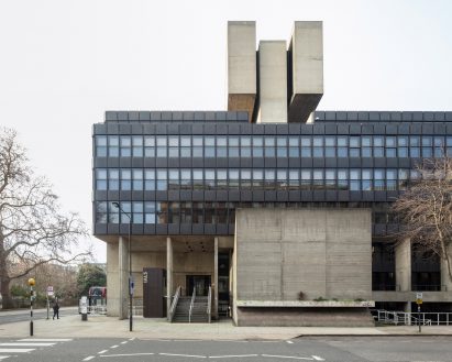 Exterior image of the brutalist Charles Clore House