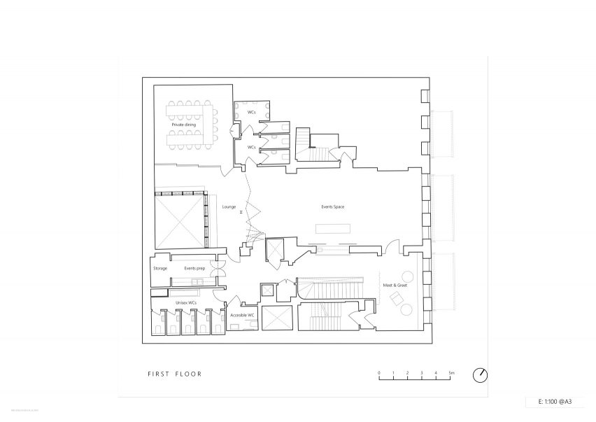 First floor plan, Carousel restaurant by RISE Design Studio