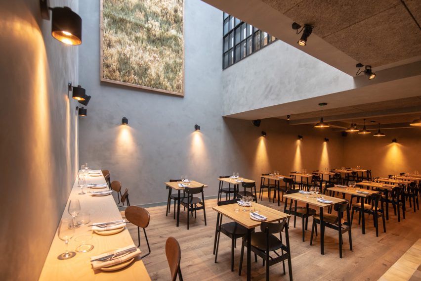 Guest kitchen dining room in Carousel restaurant by RISE Design Studio