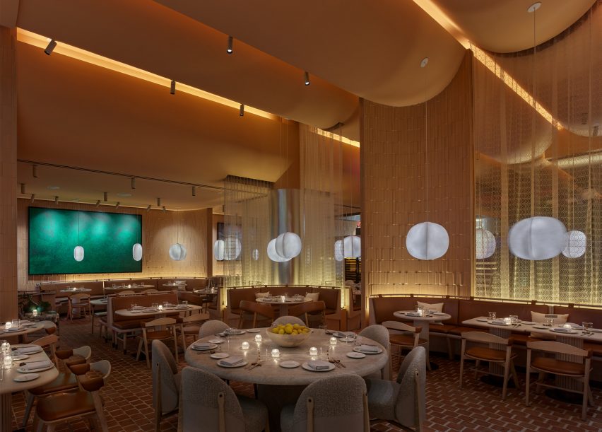 Interiors of New York's Casa Dani restaurant designed by Rockwell Group