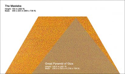 Diagram showing The Mastaba containing the Great Pyramid of Giza