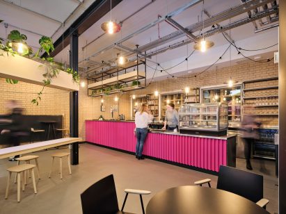 Brick-walled bar by Sheppard Robson