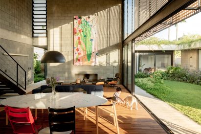 Inside Courtyard House for Two Boys