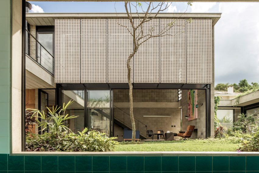 Exterior of Courtyard House for Two Boys
