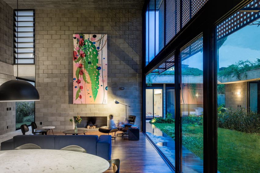 Inside Courtyard House for Two Boys