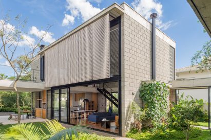 Exterior of Courtyard House for Two Boys