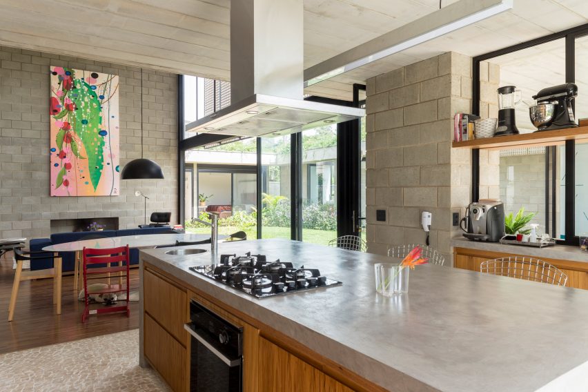 Inside of Courtyard House for Two Boys