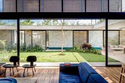 Inside Courtyard House for Two Boys