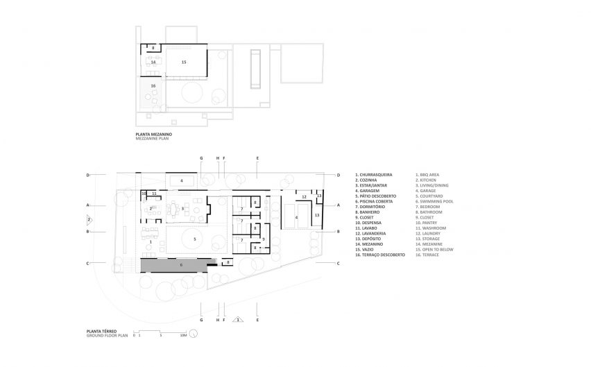 Plans of Courtyard House for Two Boys