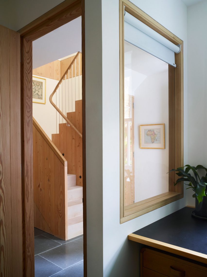 Staircase inside Danish Mews House by Neil Dusheiko Architects