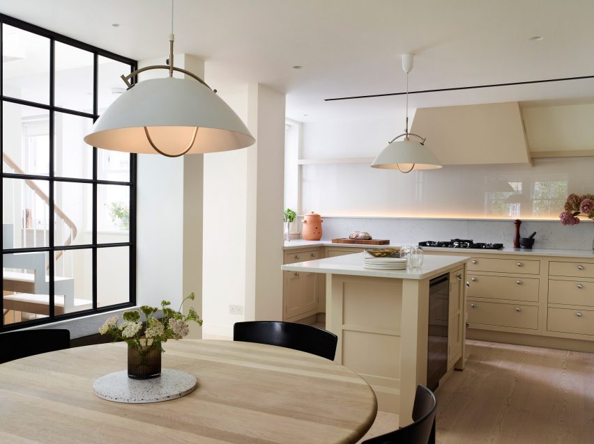 Kitchen interior of Danish Mews House by Neil Dusheiko Architects