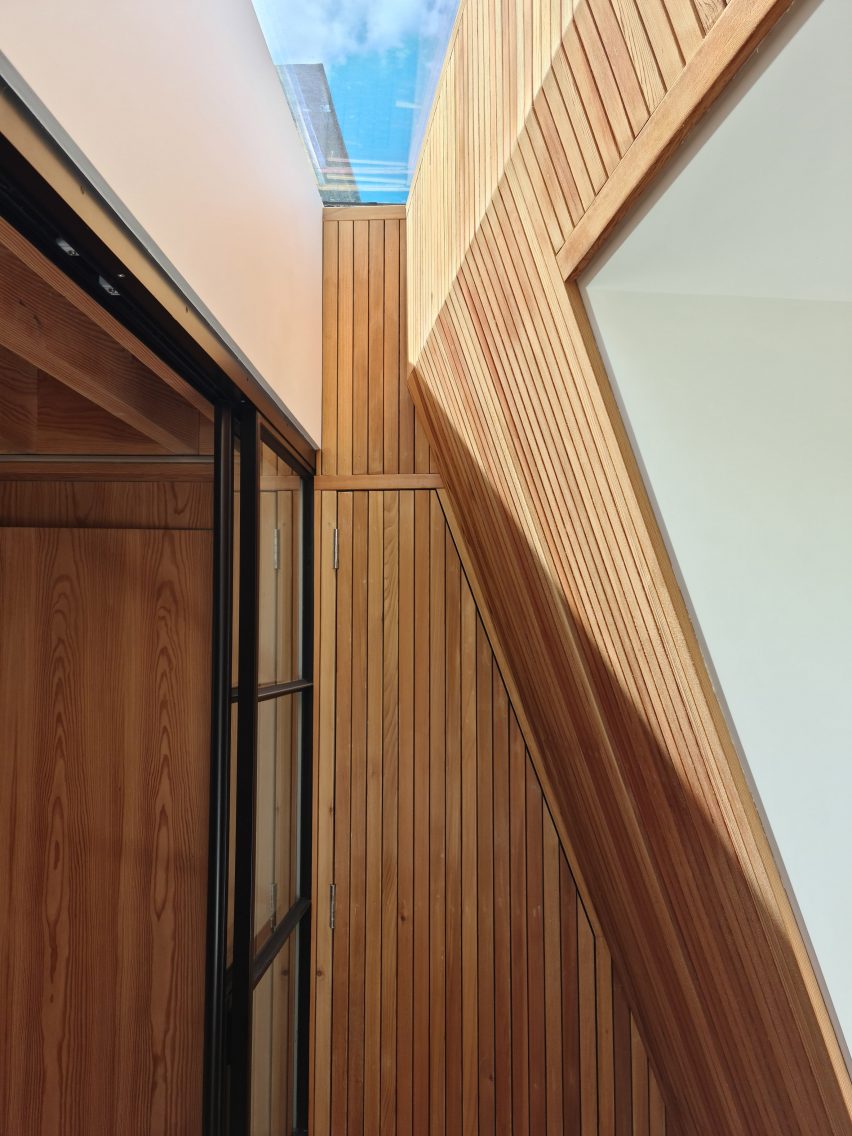 Sun terrace inside Danish Mews House by Neil Dusheiko Architects