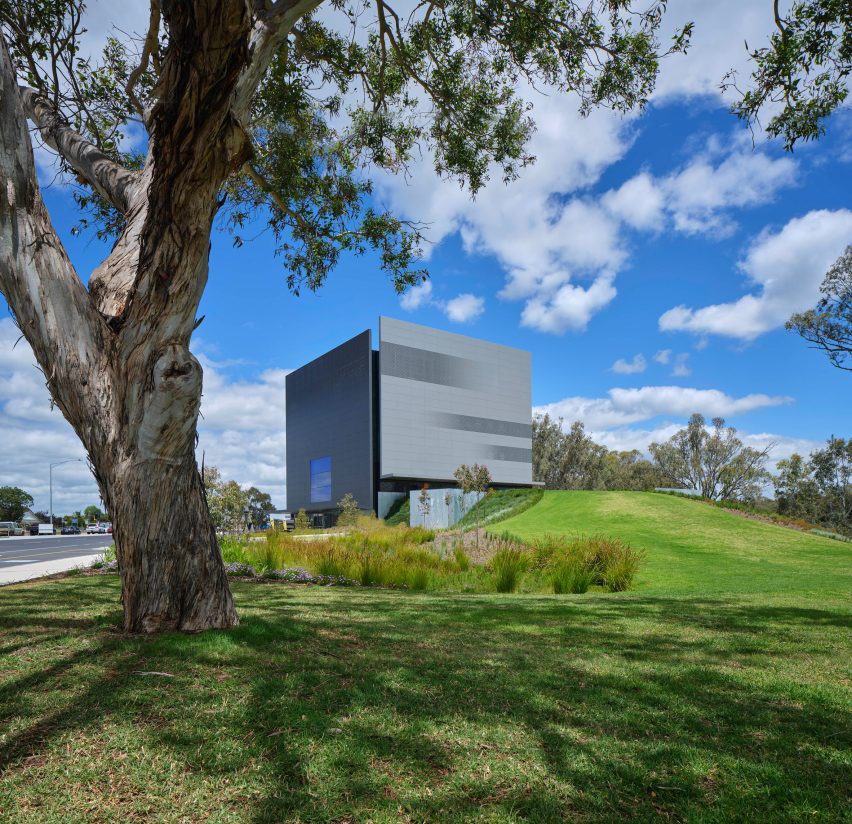 Shepparton Art Museum is a metal-clad museum that was designed by Denton Corker Marshall