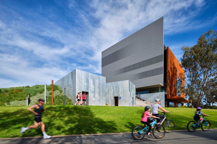 Shepparton Art Museum is a metal-clad museum that was designed by Denton Corker Marshall
