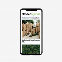 A smartphone screen showing the Dezeen Agenda newsletter