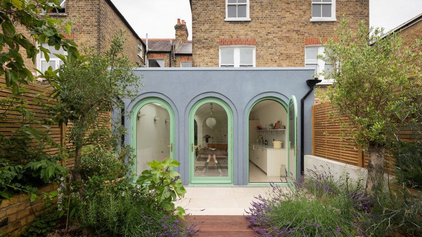 Pastel-hued kitchen extension