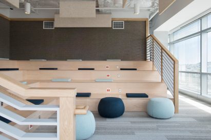 Stadium-like seating at Eventbrite offices by Rapt Studio