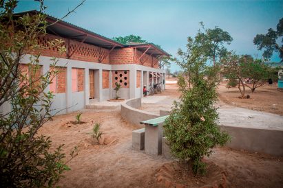 Brick school with steel roof