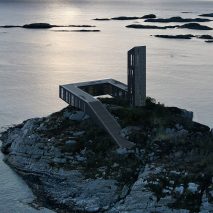 Render of a hotel on Fedje island