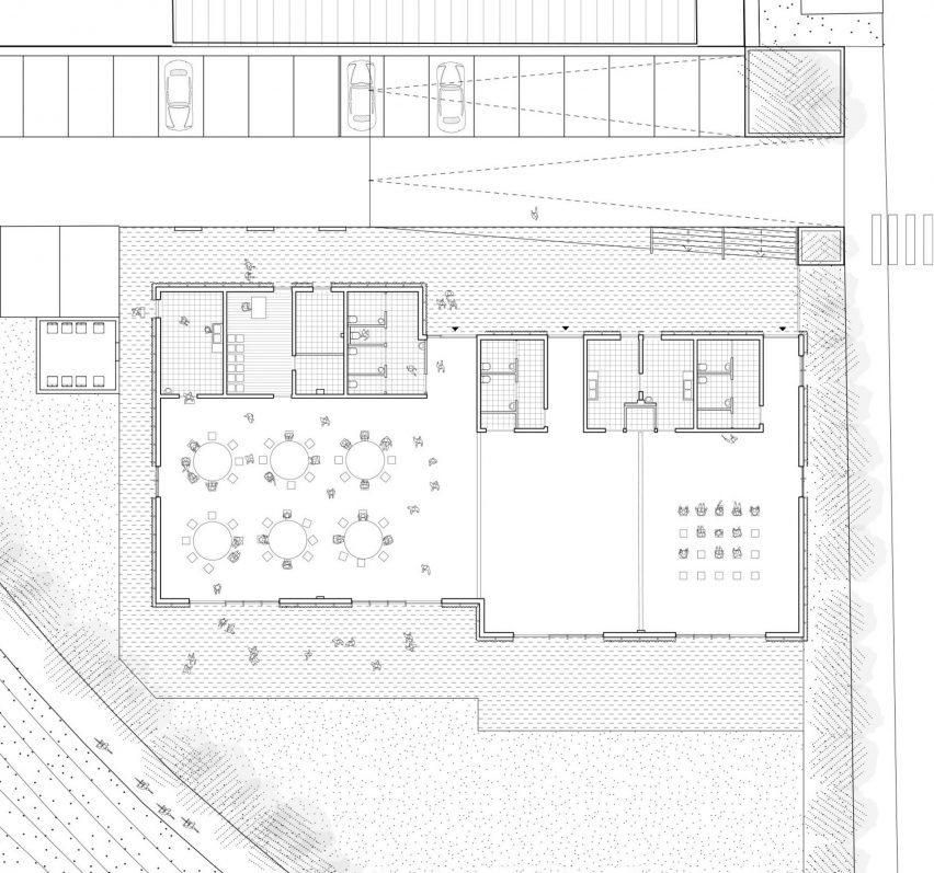 Floor plan of Orly Festival Hall by Graal Architecture