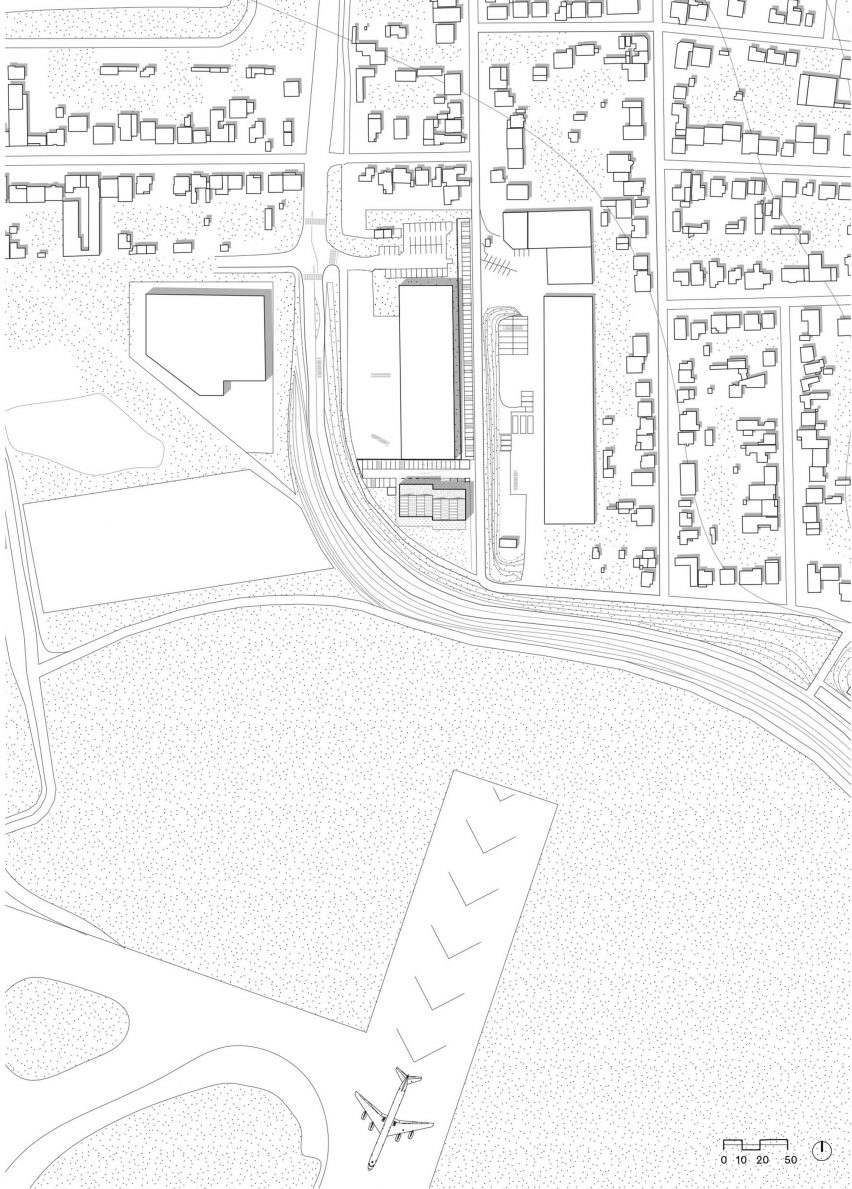 Site plan of Orly Festival Hall by Graal Architecture