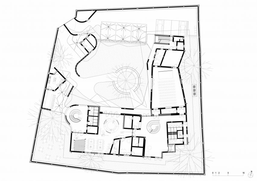 Ground floor plan of Goehte-Insitut in Dakar, Senegal, by Kéré Architecture