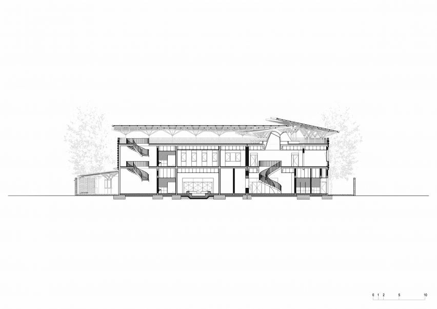 Section of Goehte-Insitut in Dakar, Senegal, by Kéré Architecture