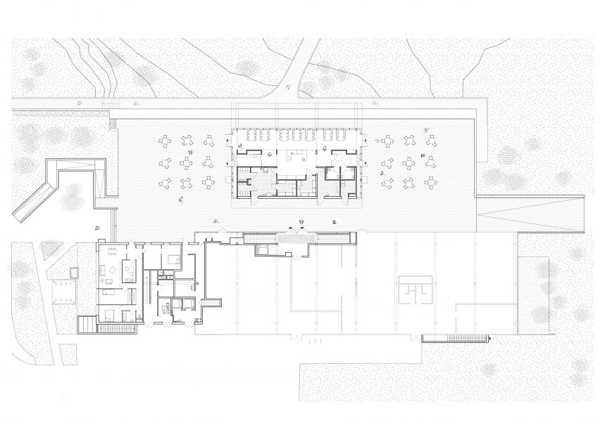 First floor plan of Crous University Refectory which was extended and renovated by Graal Architecture