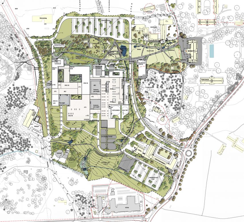 Site plan of the Veterinary Building by Henning Larsen and Fabel Arkitekter