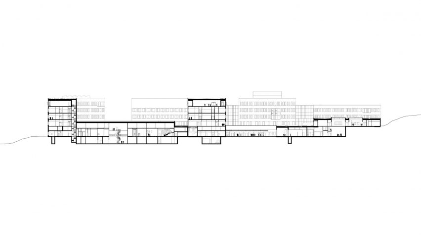 Section drawing of the Veterinary Building by Henning Larsen and Fabel Arkitekter