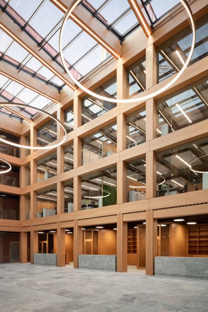 Glass-roofed atrium