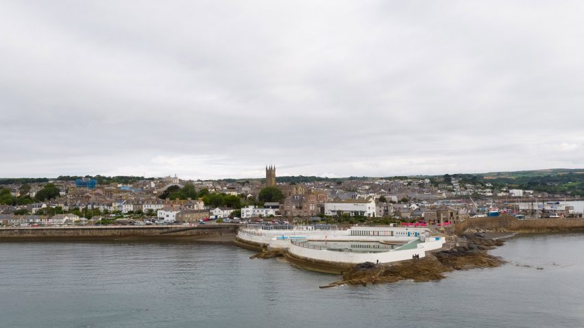 Drone photo of Jubilee Pool Penzance