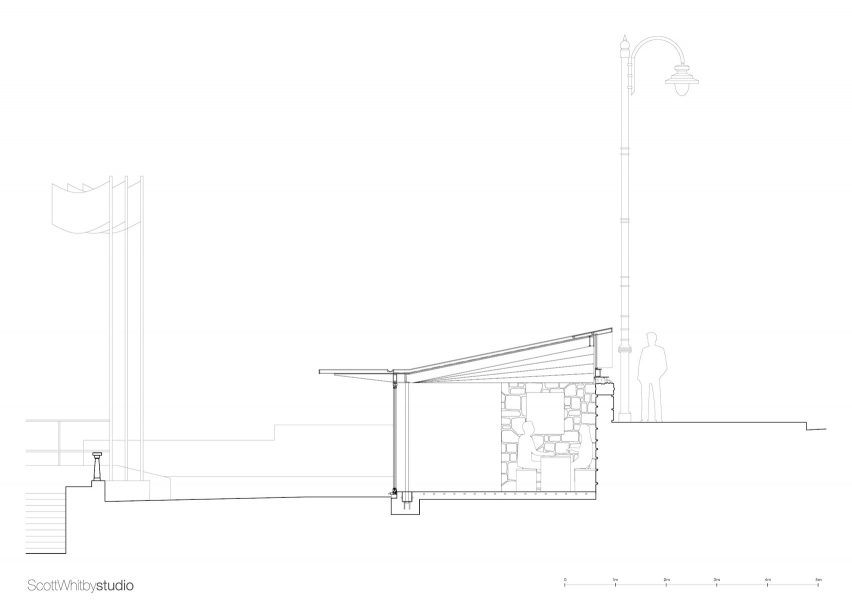 Detailed building section, Jubilee Pool Penzance