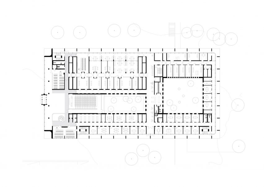 Third floor plan of the Geo and Environmental Centre by Kaan Architecten